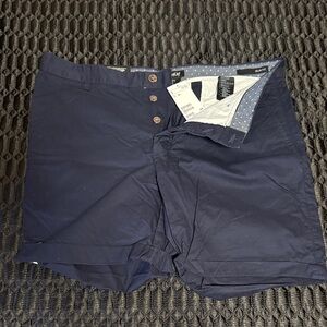 H&M Men's Dark Blue Flat Front Shorts